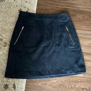 Loft faux suede grey skirt